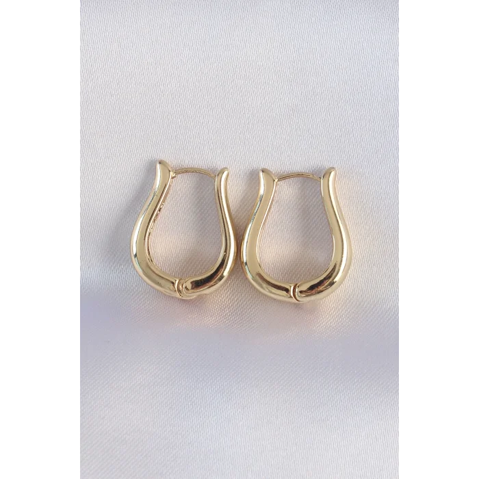 Pirinç Gold Renk İçi Boş Gül Küpe