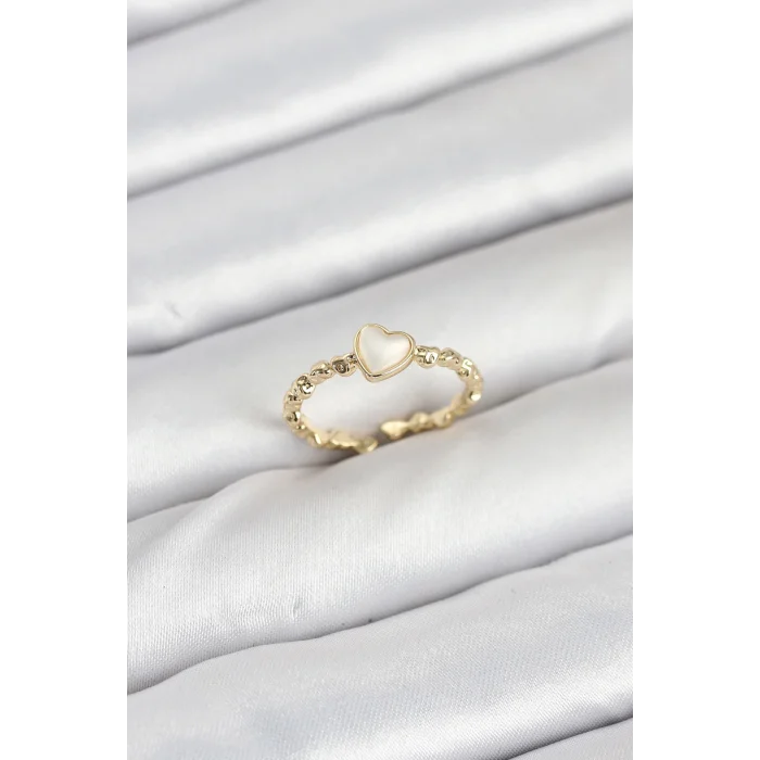 Pirinç Gold Renk Kalpli Model Kadın Yüzük