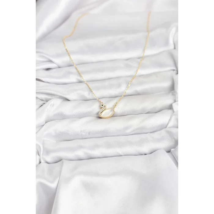 Pirinç Gold Renk Kuğu Model Kadın Kolye