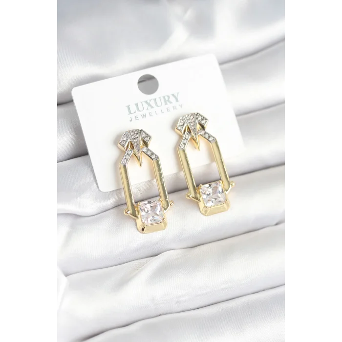 Pirinç Gold Renk Vintage Kadın Küpe