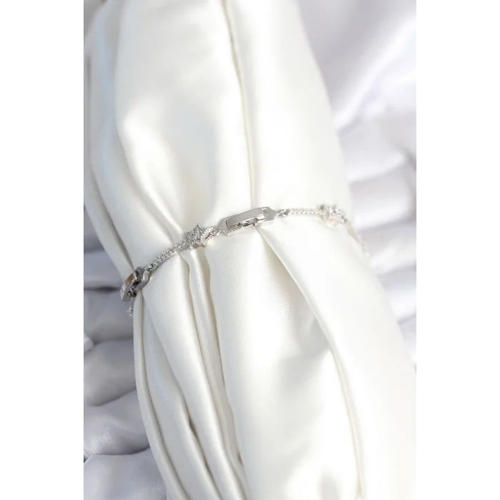 Pirinç Gümüş Renk Halley Yıldız Model Kadın Bileklik