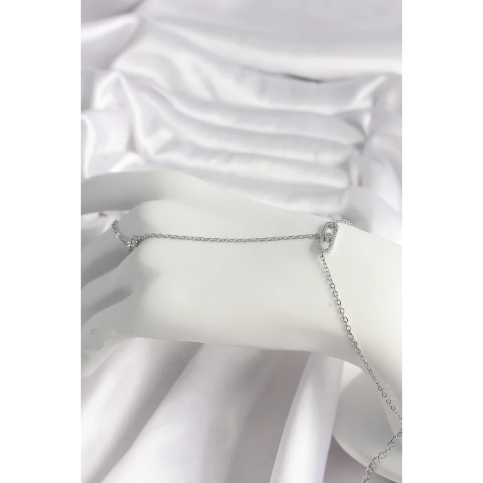 Pirinç Gümüş Renk Zirkon Taşlı Messika Model Kadın Şahmeran