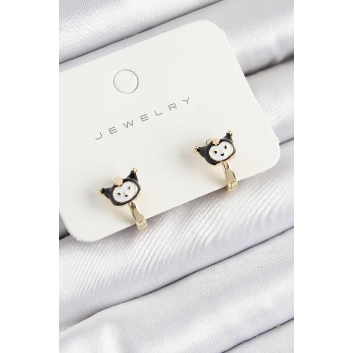 Pirinç Kuromi Model Gold Renk Çocuk Küpe