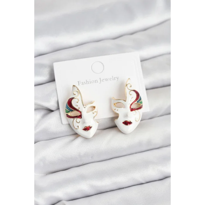 Pirinç Maske Model Kadın Küpe