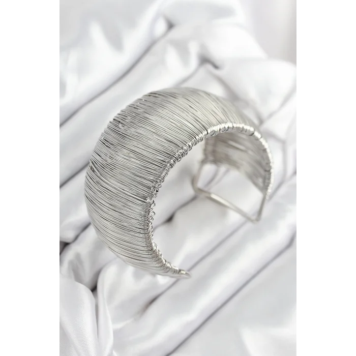 Pirinç Tel Sarma Model Gümüş Renk Kadın Bileklilk