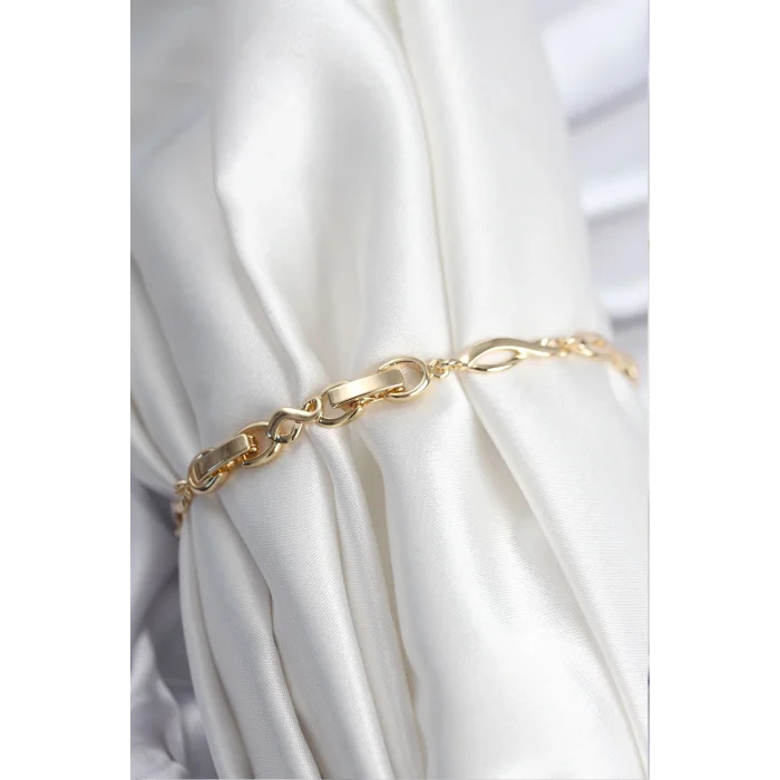 Pirinç VIP Seri Gold Renk Sıralı Damla Model Kadın Bileklik