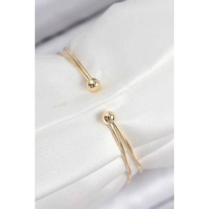 Pirinç Zirkon Taşlı İnci Model Gold Renk Kadın Bileklik