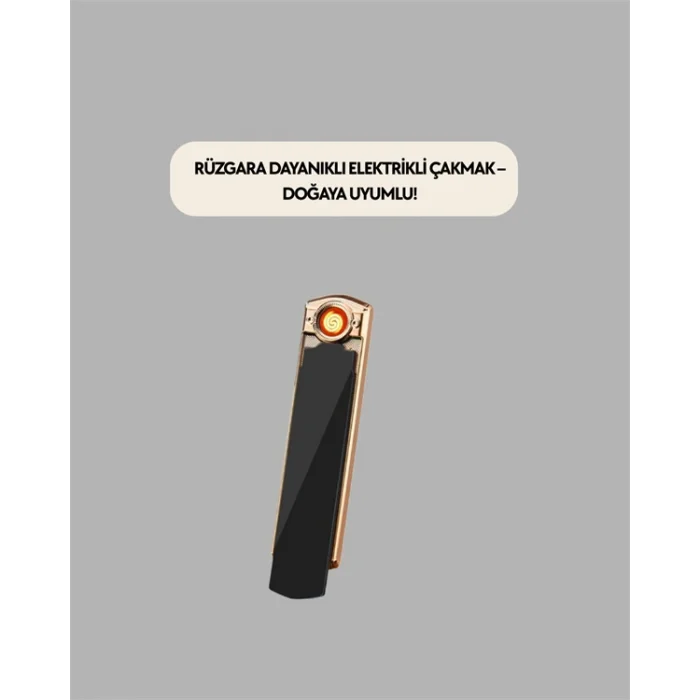 Plazma Ark Teknolojili Elektrikli Çakmak – Dokunmatik, LED Göstergeli, Şarj Edilebilir