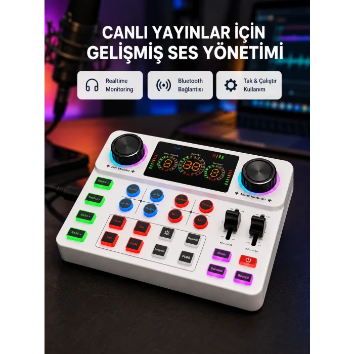 Podcast Karaoke ve Sosyal Medya Yayınları İçin Ses Kartı