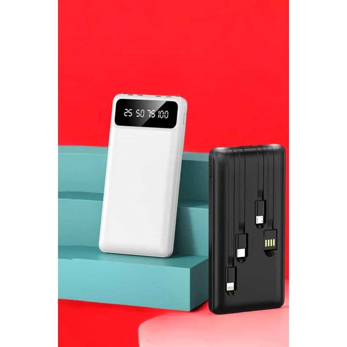 Powerbank 20.000 Mah LCD Ekran USB Lightning Type-C Uyumlu İOS ve Android
