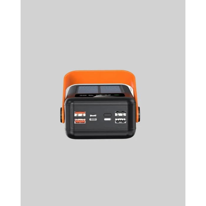Powerbank Solar Fenerli Çoklu Kablolu Taşınabilir Şarj Aleti