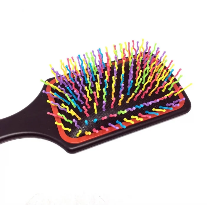 Pratik Renkli Uçlu Plastik Saç Fırçası Tarağı Ergonomik Tarak (5047)