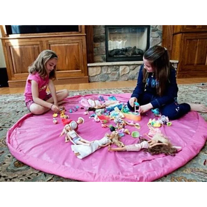 Pratik Taşınabilir Pembe Oyuncak Toplama Örtüsü Oyun Parkı Hurcu (5047)