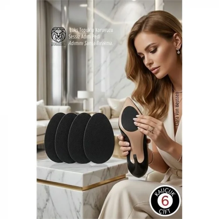 Premium Kauçuk Ayakkabı Kaydırmazı - Lüks Topuklu Koruyucu & Sessiz Adım Pedi 6 ÇİFT