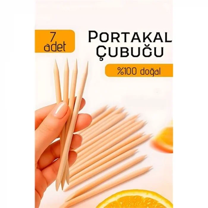 Profesyonel 7’li Portakal Çubuğu Seti - 11.5 cm Manikür & Pedikür Et İtici ve Tırnak Temizleme Seti