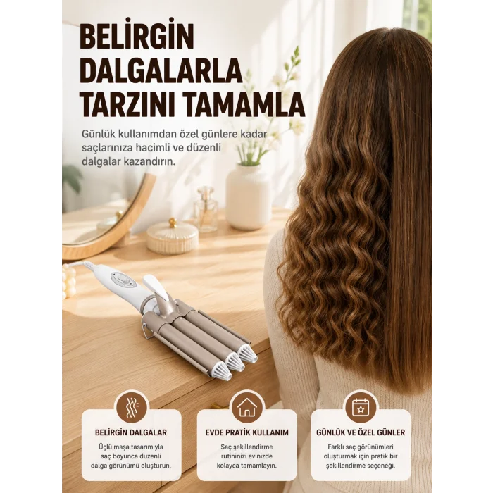 Profesyonel Kullanıma Uygun Bukle Maşası Yeni Nesil