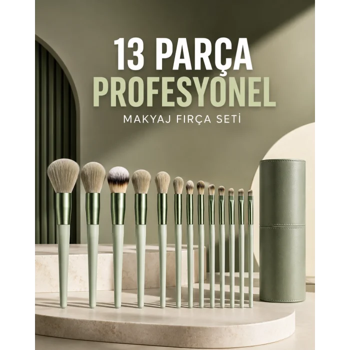 Profesyonel Makyaj Fırça Seti 13 Parça Yumuşak Kıllı Fırça Seti Far Fırçası