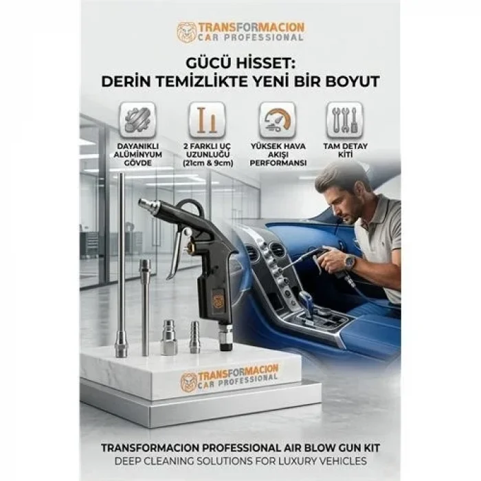 Profesyonel Metal Hava Üfleme Tabancası Seti - 21 Cm Uzun Ve Kısa Nozul Kompresör Ucu 723153