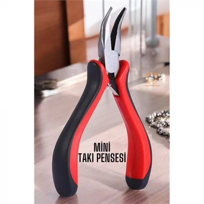 Profesyonel Mini Eğri Kargaburun Takı Pensesi 720833