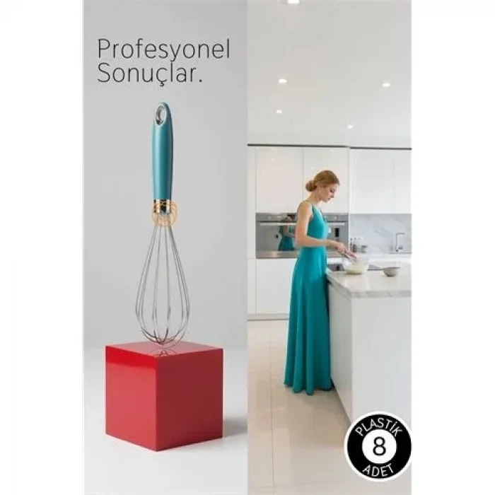 Profesyonel Paslanmaz Çelik Çırpıcı, Ergonomik Mutfak Mikseri 28 Cm Lara Soydan Koleksiyonu