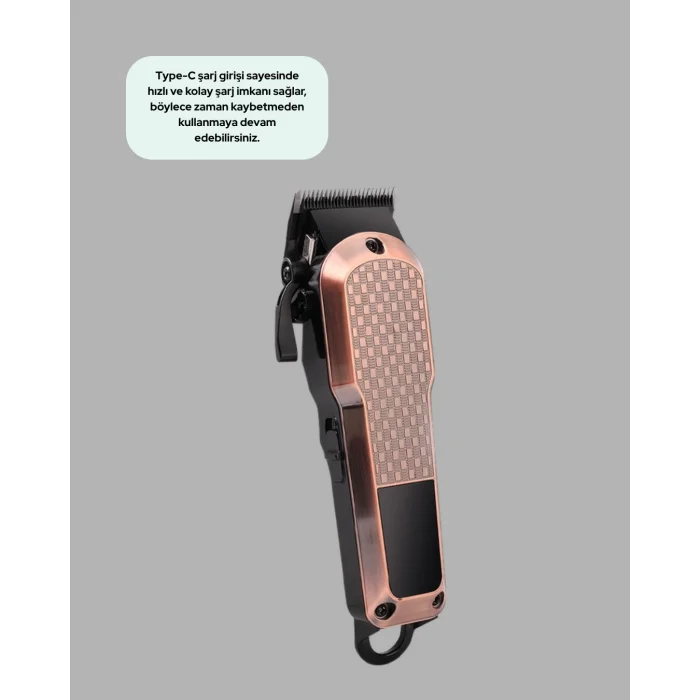 Profesyonel Saç Tıraş Makinesi – 7000RPM Güçlü Motor ve 4 Kademeli Ayar