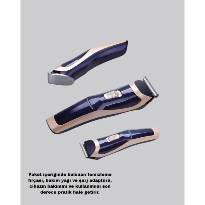 Profesyonel Şarjlı Saç ve Sakal Kesme Makinesi – Unisex, 12 mm Ayarlanabilir Başlık