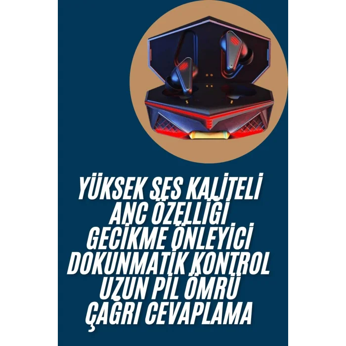 Profesyonel TWS Işıklı Kablosuz Bluetooth Kulaklık Oyuncu Kulaklığı