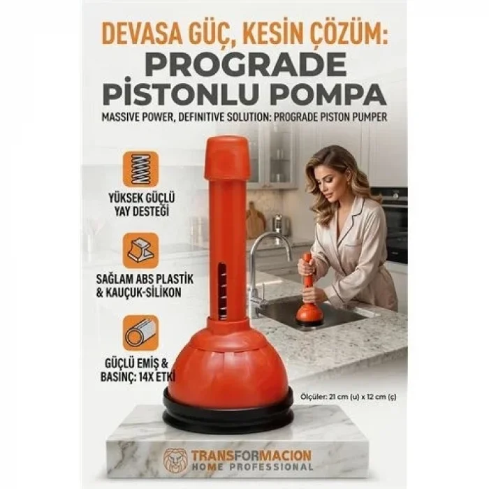 Prograde Pistonlu 14x Lavabo Gider Açıcı Pompa 716627