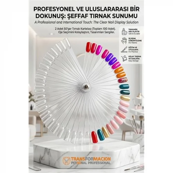 Protez Tırnak Sunum Kartelası ŞEFFAF 100 LÜ 718553
