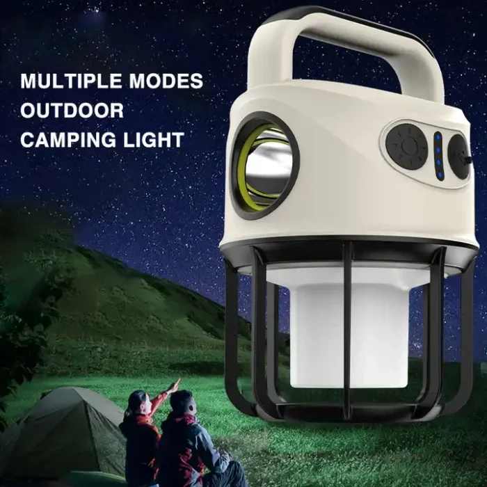 PS-22025 ÇİFT IŞIKLI TYPE-C POWERBANK ÖZELLİKLİ TAŞINABİLİR ŞARJ EDİLEBİLİR KAMP LAMBASI