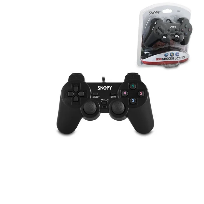 PS3 SİYAH OYUN KOLU ANALOG TİTREŞİMLİ USB KABLO 15 TUŞ - 2 ANALOG - 8 YÖN TETİKLEYİCİ 1.8MT KABLO (5047)