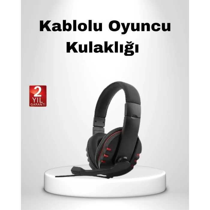 Rahat ve Dayanıklı Mikrofonlu Oyun Kulaklığı – Stereo Ses, Ayarlanabilir Kafa Bandı