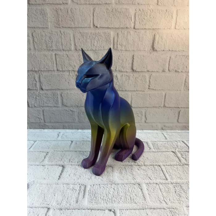 Rainbow Renkli Kedi Biblosu Dekoratif Masa ve Raf Süsü