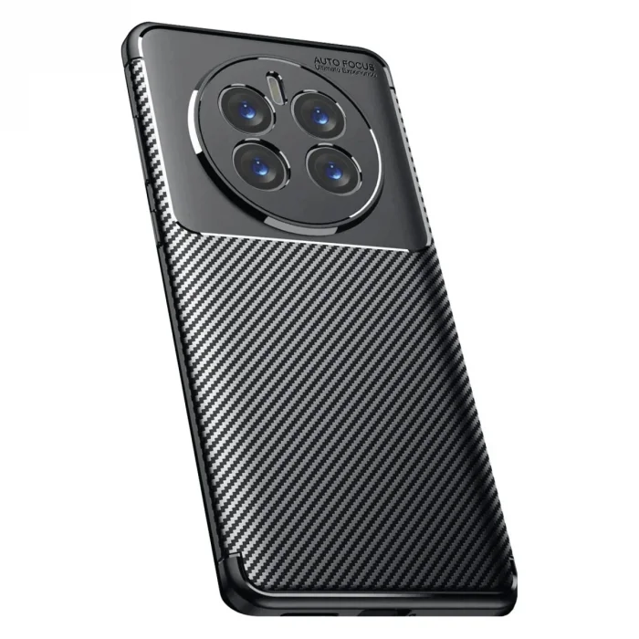 Realme 12 Pro Plus Kılıf Auto Focus Karbon Kapak - Siyah