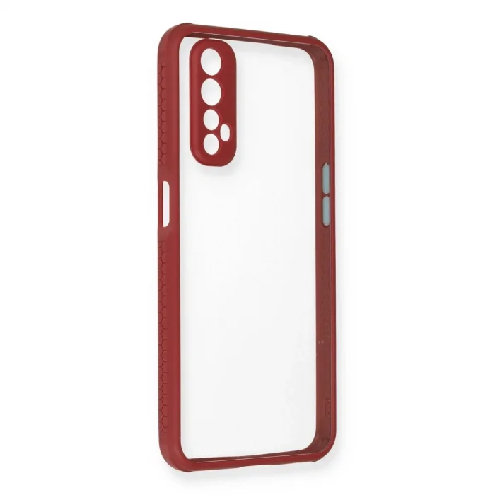 Realme 7 Kılıf Miami Şeffaf Silikon - Fuşya