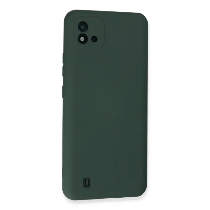 Realme C11 2021 Kılıf Nano İçi Kadife Silikon - Koyu Yeşil