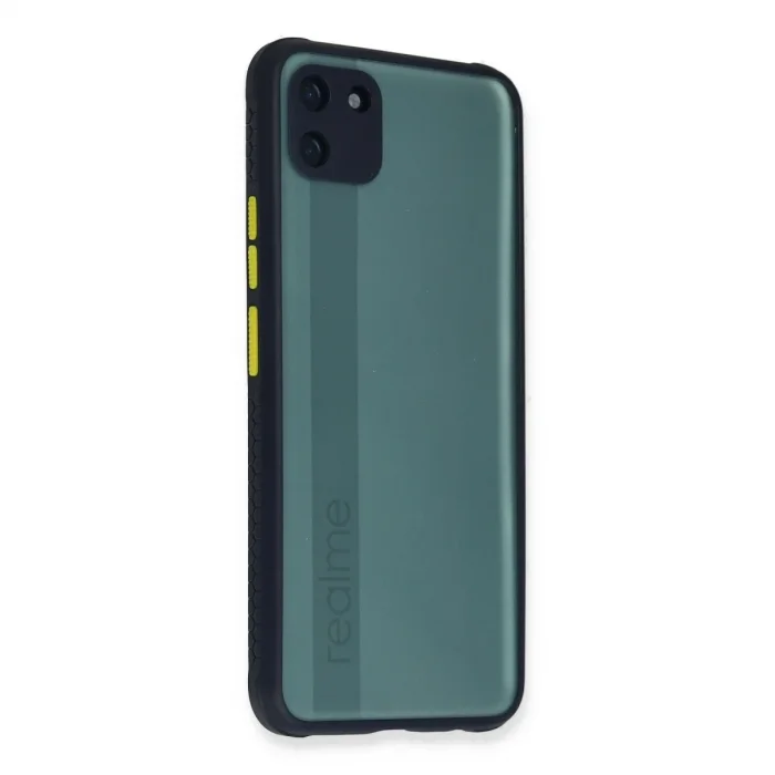 Realme C11 Kılıf Miami Şeffaf Silikon - Lacivert