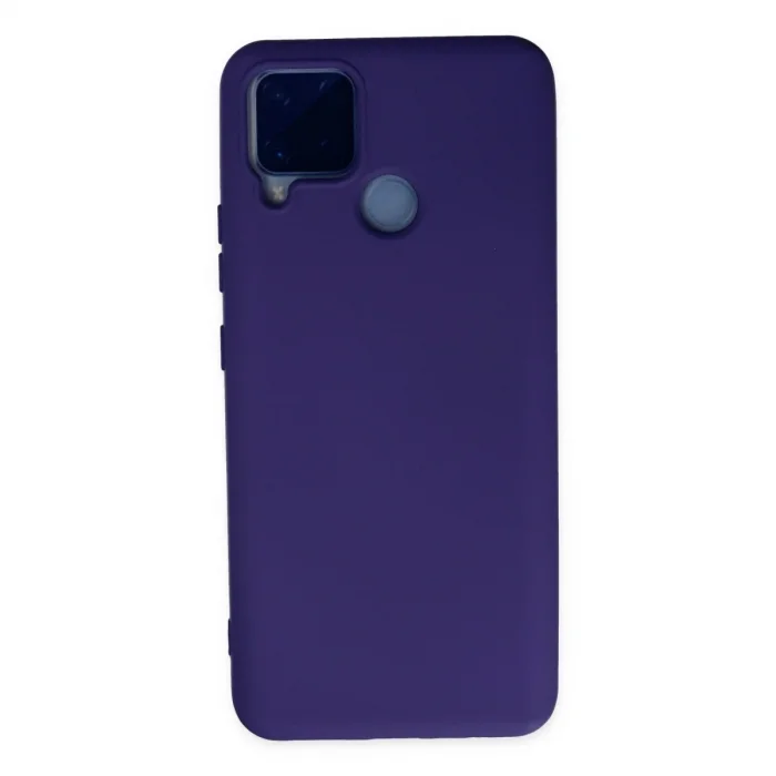 Realme C15 Kılıf Nano İçi Kadife Silikon - Mor