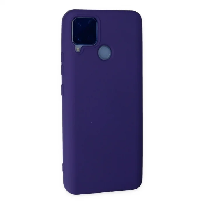 Realme C15 Kılıf Nano İçi Kadife Silikon - Mor