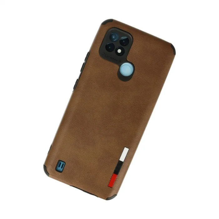 Realme C21 Kılıf Loop Deri Silikon - Kahverengi
