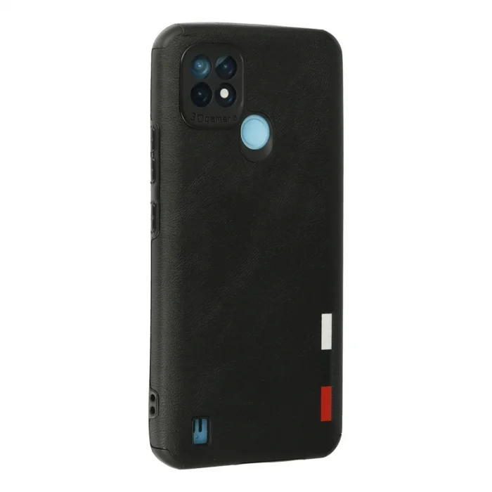 Realme C21 Kılıf Loop Deri Silikon - Siyah