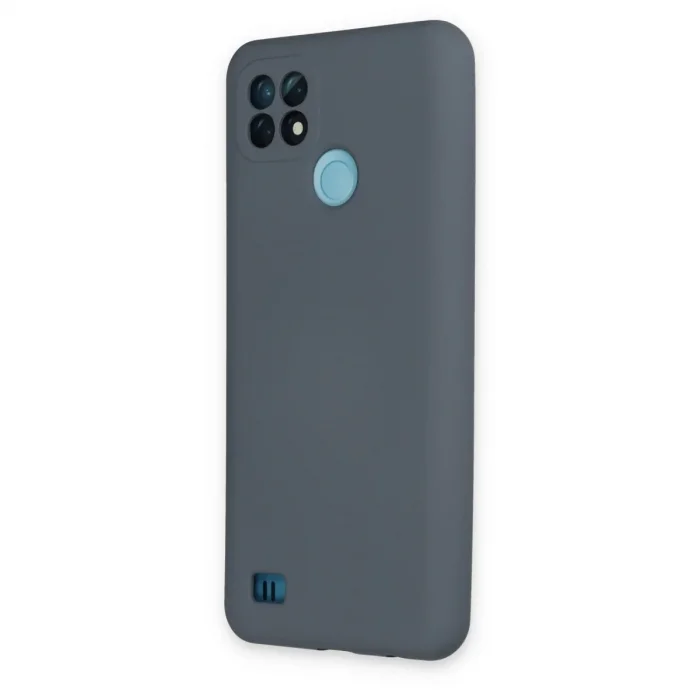 Realme C21 Kılıf Nano İçi Kadife Silikon - Gri