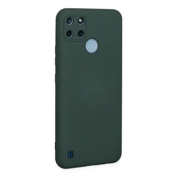 Realme C25y Kılıf Nano İçi Kadife Silikon - Koyu Yeşil