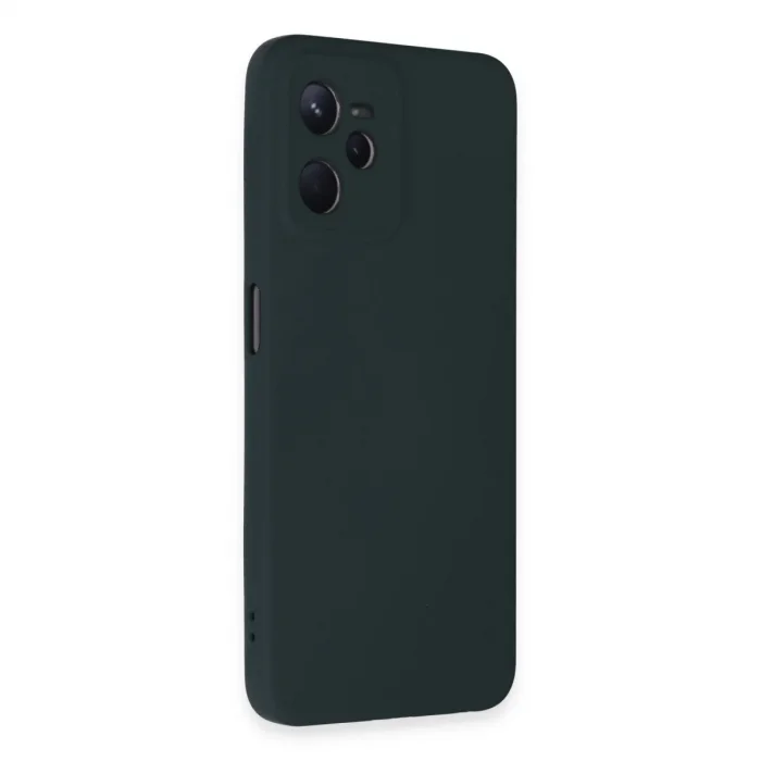 Realme C35 Kılıf Nano İçi Kadife Silikon - Koyu Yeşil