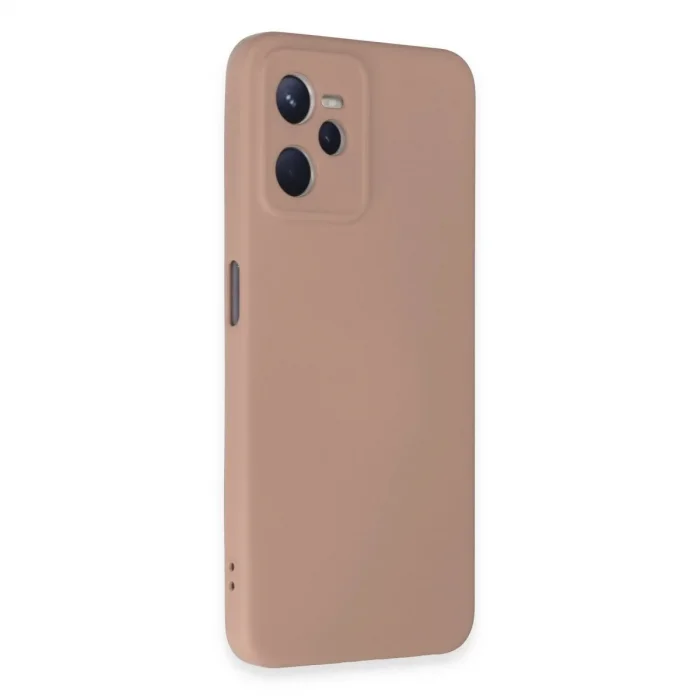 Realme C35 Kılıf Nano İçi Kadife Silikon - Pudra