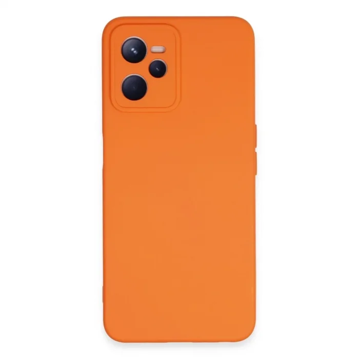 Realme C35 Kılıf Nano İçi Kadife Silikon - Turuncu