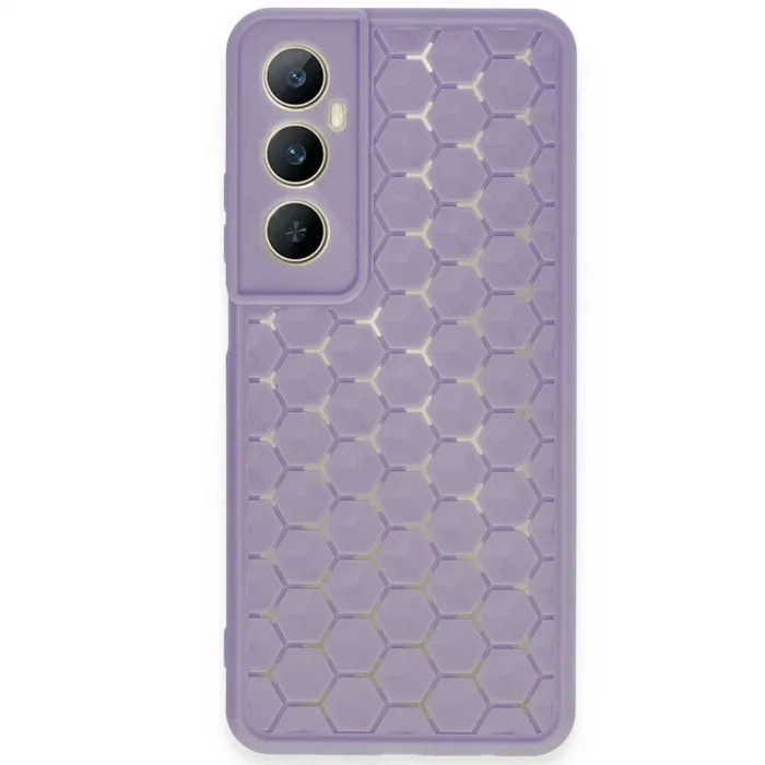 Realme C65 Kılıf Petek Silikon Kapak - Lila