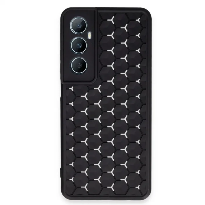 Realme C65 Kılıf Petek Silikon Kapak - Siyah