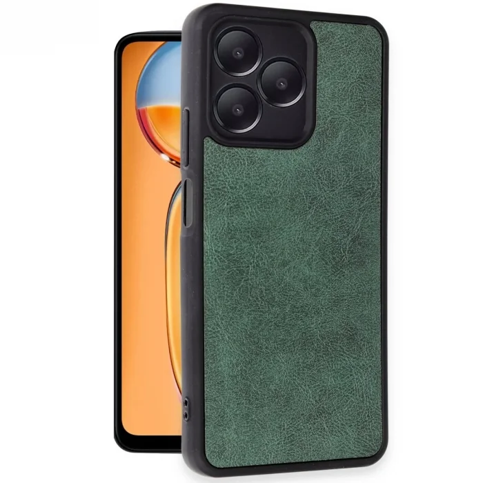 Realme Note 50 4g Kılıf Aras Deri Kapak - Koyu Yeşil