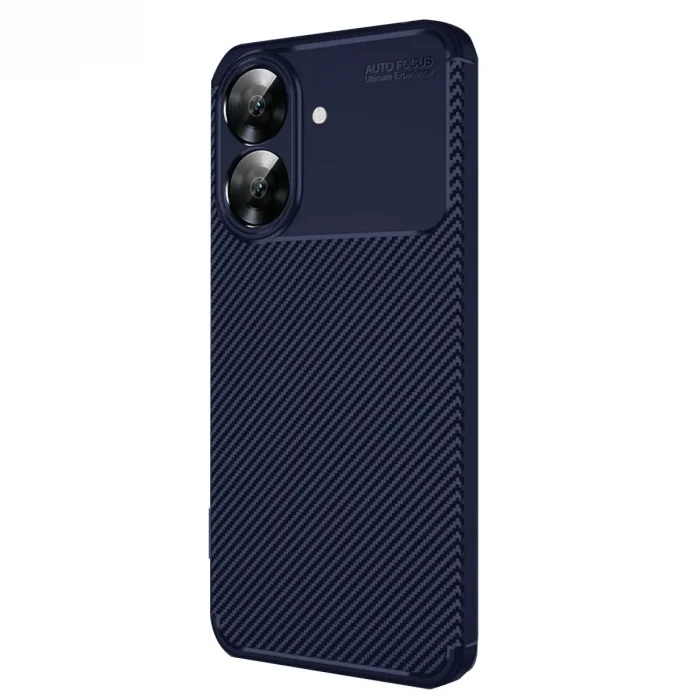 Realme Note 60 Kılıf Auto Focus Karbon Kapak - Lacivert